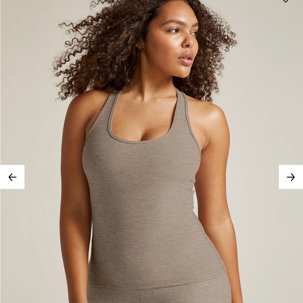 Beyond yoga Women's Tan Racerback Tank Top XS